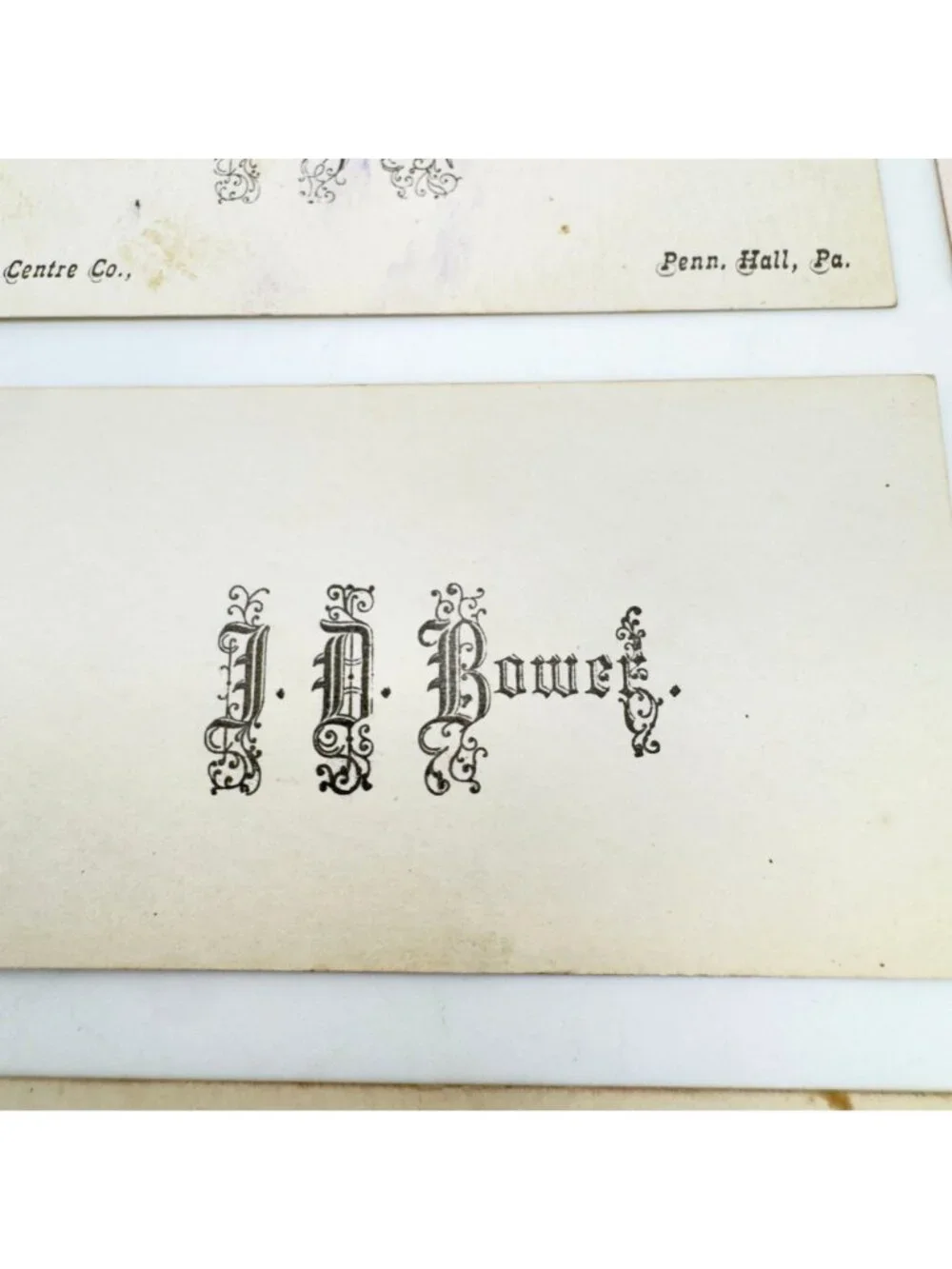 Victorian Calling Cards Set Of 12 Ornate Fonts & 1 Novelty Transparency Design